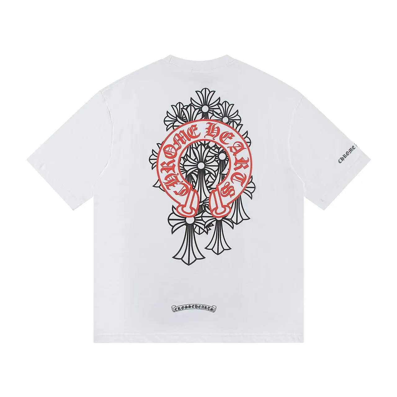 🅿️150 Style: 2025 new Croix Heart short-sleeved T-shirt Material: High version 300g double yarn combed cotton Size: S～XL Color: White Style number: Z006